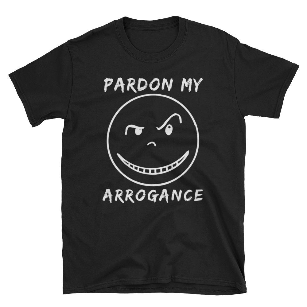 PardonMyArrogance Short-Sleeve White Smiley T-Shirt