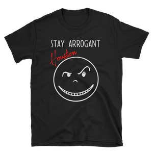 STAY ARROGANT HOUSTON-Short-Sleeve BlackNred T-Shirt