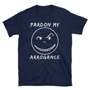PardonMyArrogance Short-Sleeve White Smiley T-Shirt
