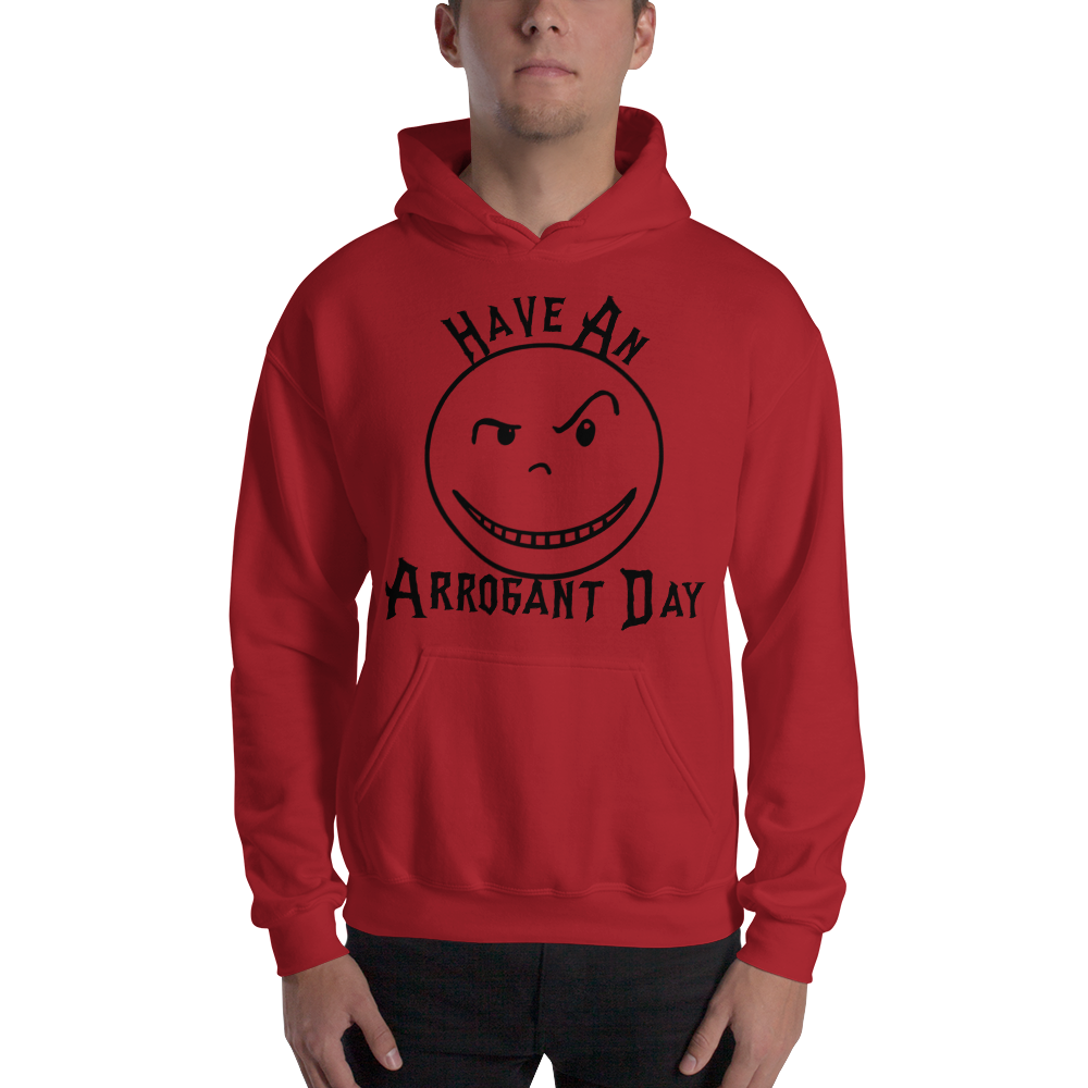 Have An Arrogant Day Red N Black Hoodie
