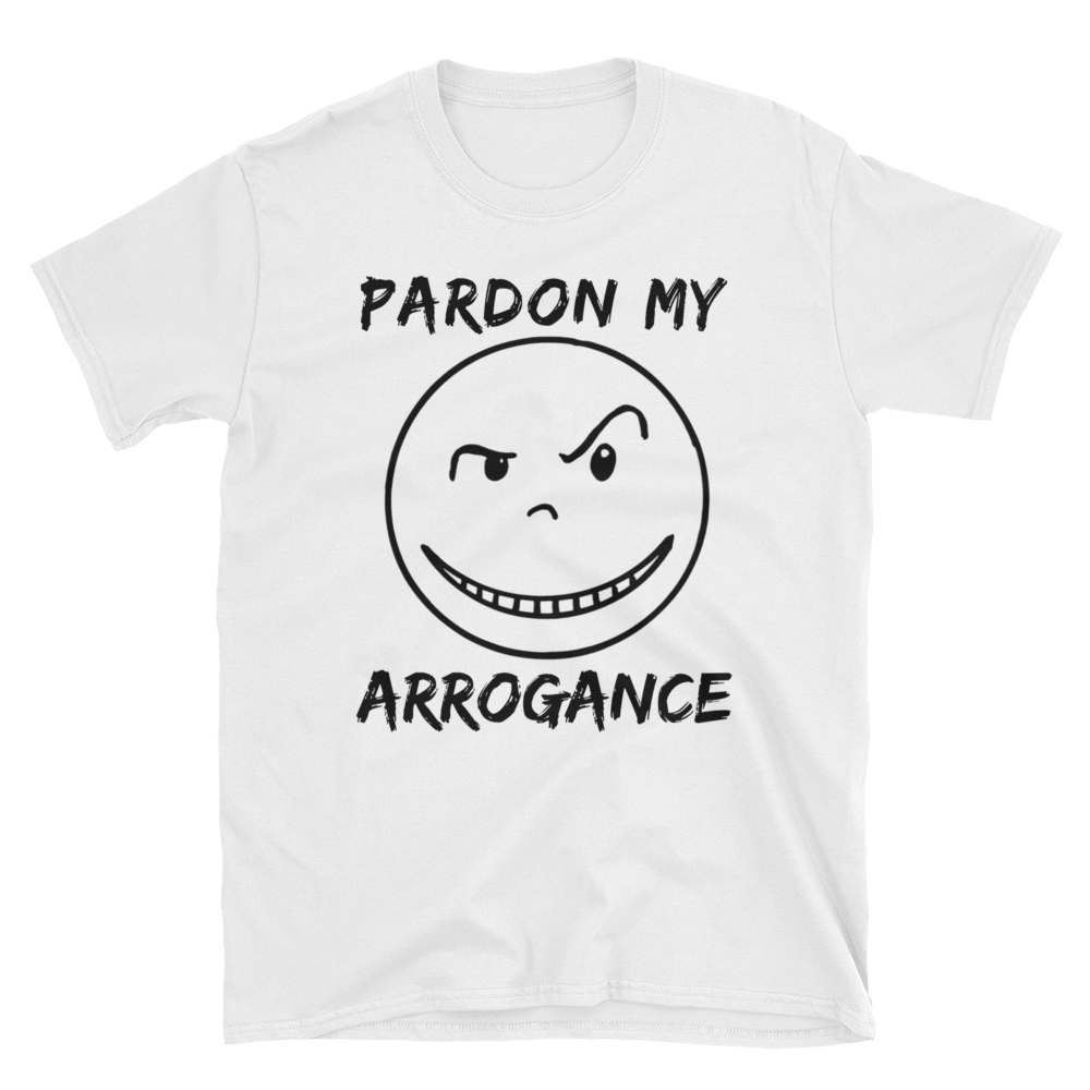 PardonMyArrogance Short-Sleeve Black Smiley T-Shirt