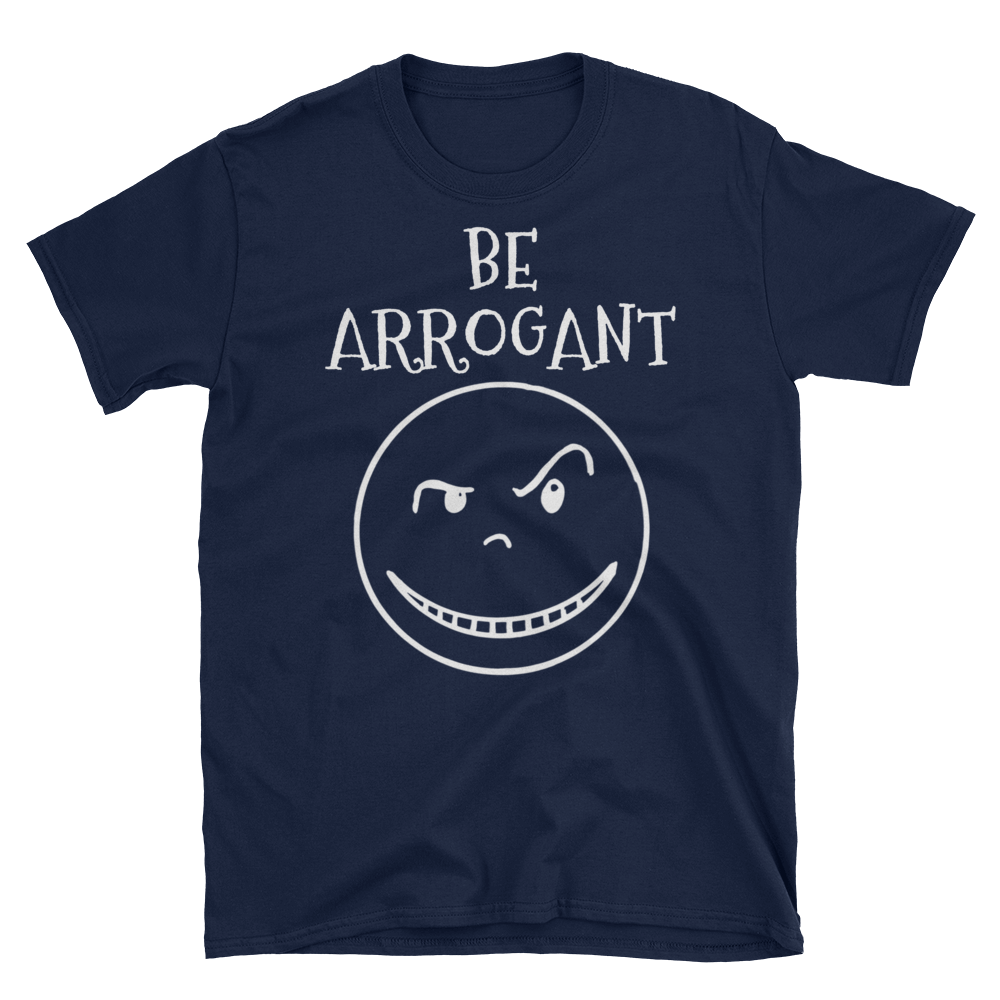 BE ARROGANT Short-Sleeve White Smiley T-Shirt