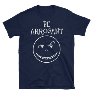 BE ARROGANT Short-Sleeve White Smiley T-Shirt