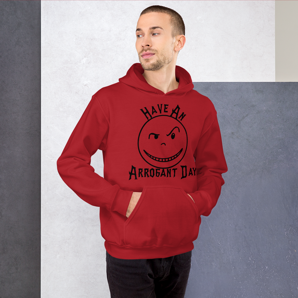 Have An Arrogant Day Red N Black Hoodie