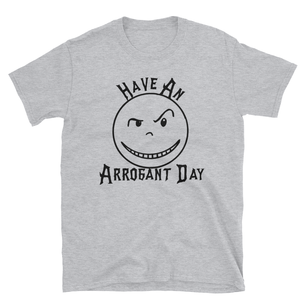***NEW*** ARROGANT DAY Short-Sleeve Black SMILEY T-Shirt