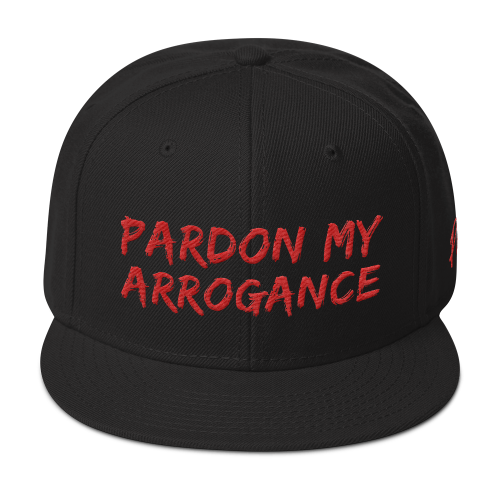 PardonMyArrogance RED Snapback Hat