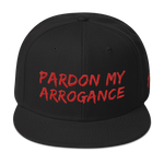 PardonMyArrogance RED Snapback Hat