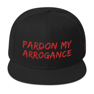 PardonMyArrogance RED Snapback Hat