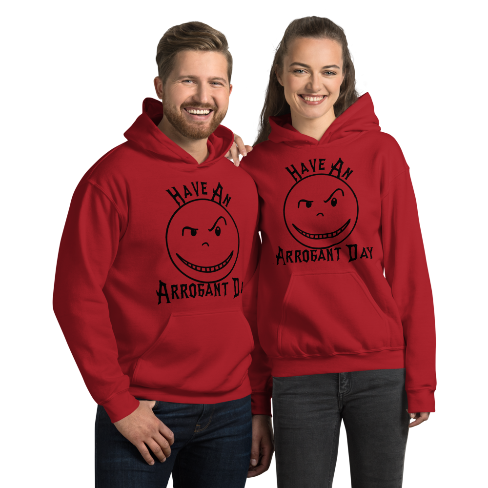Have An Arrogant Day Red N Black Hoodie