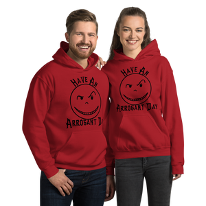 Have An Arrogant Day Red N Black Hoodie