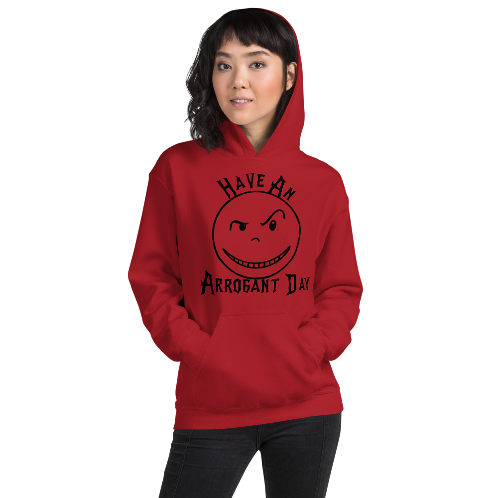 Have An Arrogant Day Red N Black Hoodie