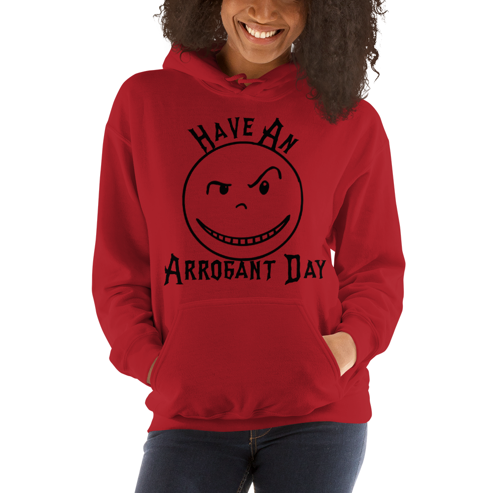 Have An Arrogant Day Red N Black Hoodie